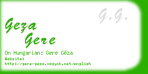 geza gere business card